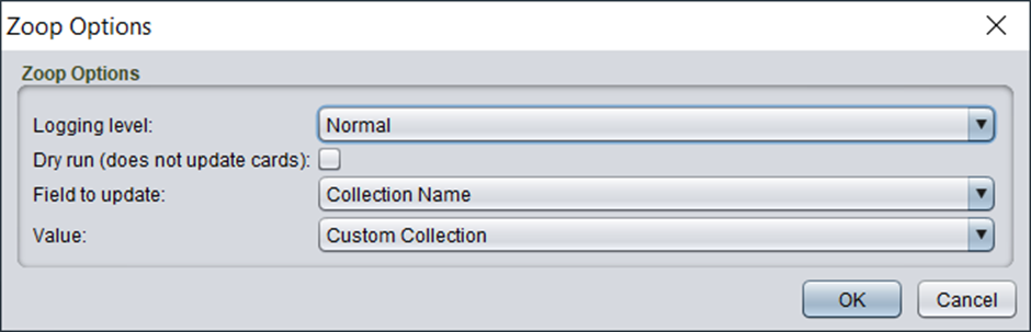 Options dialog